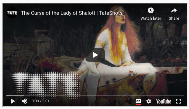 Screenshot of Youtube video entitled "The Curse of the Lady of Shalott"